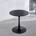 Set da pranzo rotondo bianco/nero, 5 pezzi per 4 persone