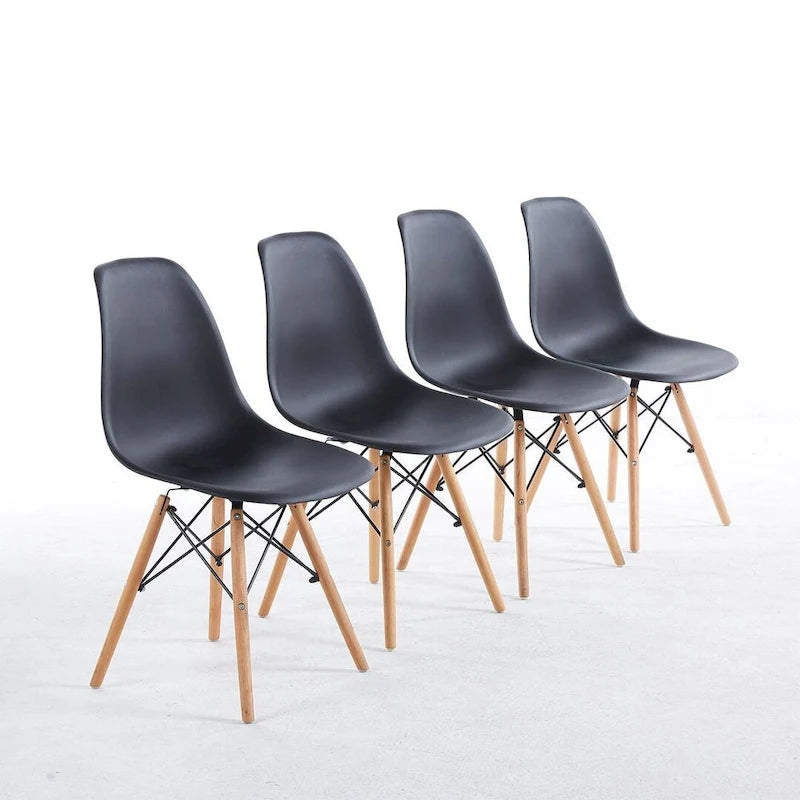 Set da pranzo rotondo bianco/nero, 5 pezzi per 4 persone