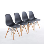 Set da pranzo rotondo bianco/nero, 5 pezzi per 4 persone