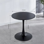 Set da pranzo rotondo bianco/nero, 5 pezzi per 4 persone