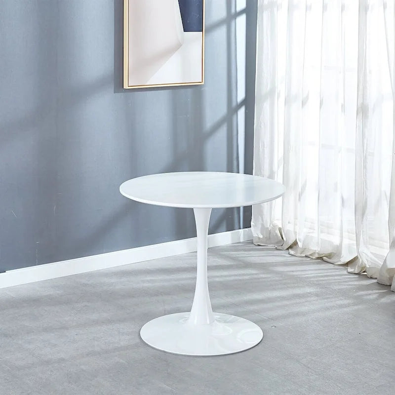 Set da pranzo rotondo bianco/nero, 5 pezzi per 4 persone
