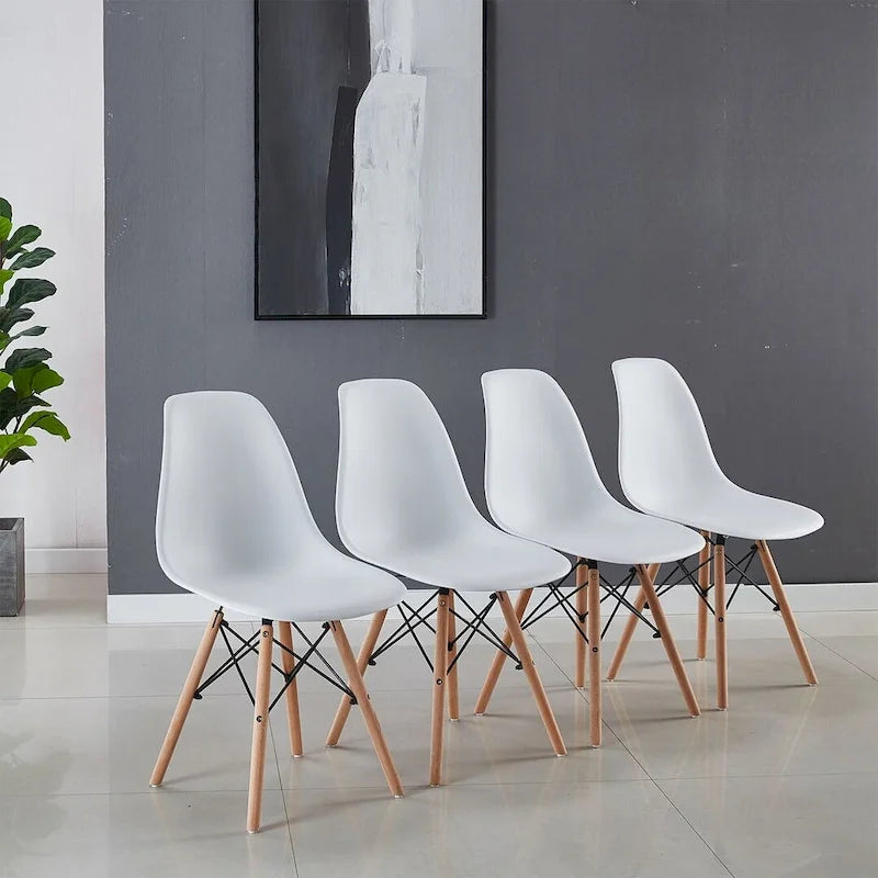 Set da pranzo rotondo bianco/nero, 5 pezzi per 4 persone