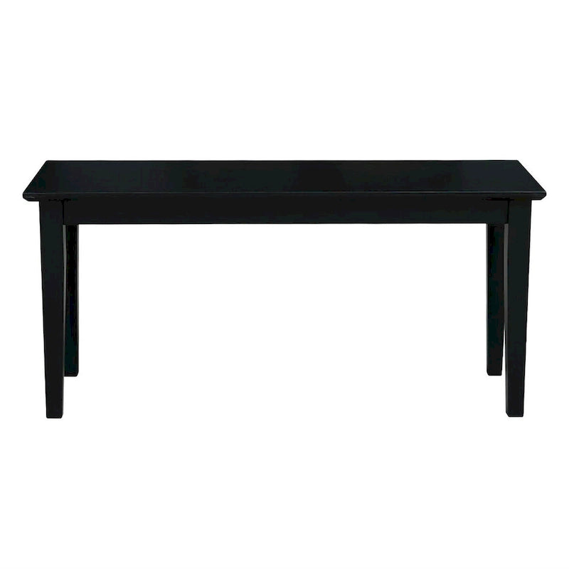 Panchina Nera in Legno Massello Stile Shaker, 1 Persona, 40x14x18A pollici