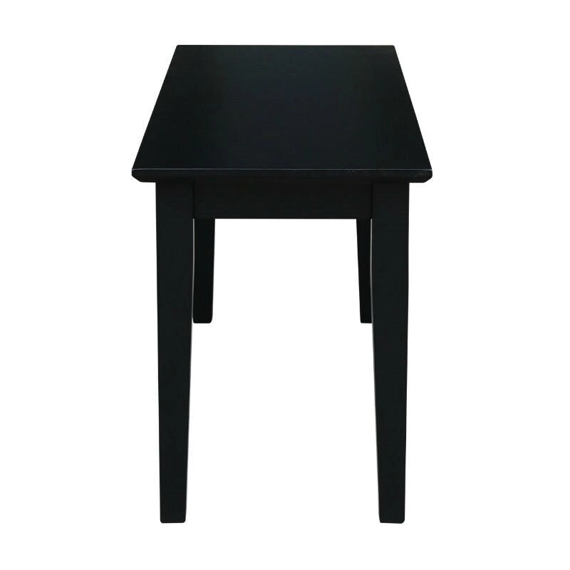 Panchina Nera in Legno Massello Stile Shaker, 1 Persona, 40x14x18A pollici
