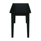 Panchina Nera in Legno Massello Stile Shaker, 1 Persona, 40x14x18A pollici