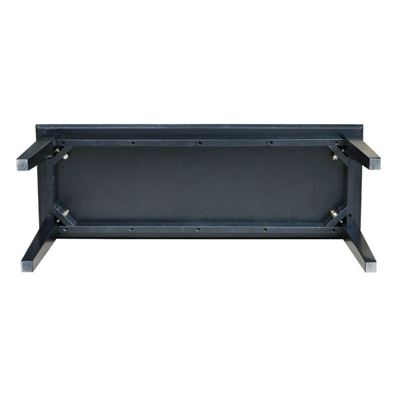 Panchina Nera in Legno Massello Stile Shaker, 1 Persona, 40x14x18A pollici
