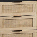 Mobile contenitore in rattan nero a 6 cassetti per camera da letto / soggiorno
