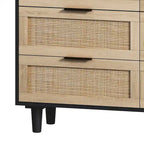 Mobile contenitore in rattan nero a 6 cassetti per camera da letto / soggiorno
