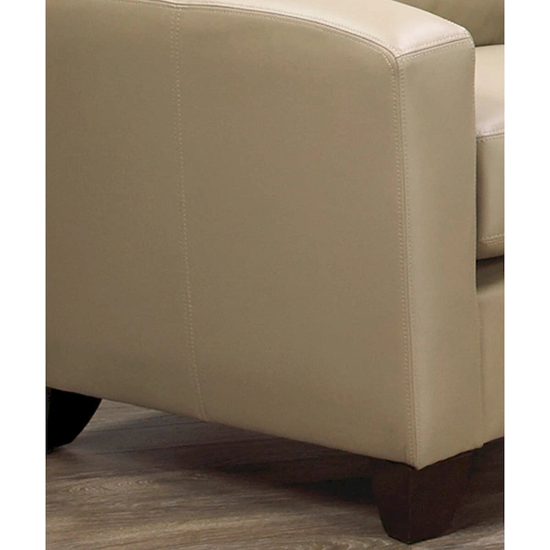 Divano Transizionale in Pelle Pieno Fiore Bianco / Sabbia / Marrone Cioccolato – 3 Posti