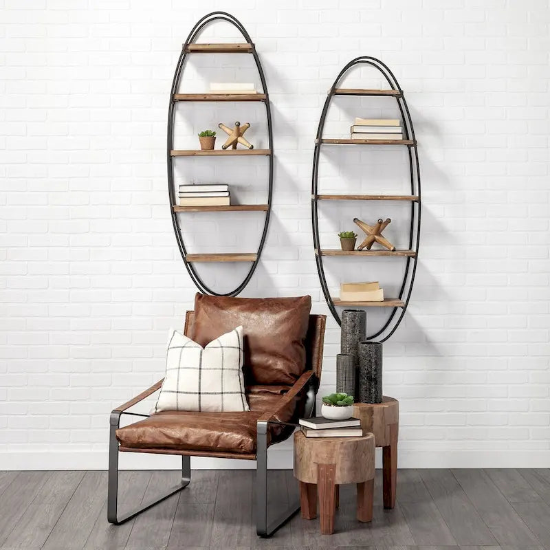 Sgabello Tondo in Legno Naturale Marrone, Seduta Singola, Altezza 38/46 cm