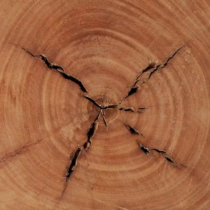 Sgabello Tondo in Legno Naturale Marrone, Seduta Singola, Altezza 38/46 cm
