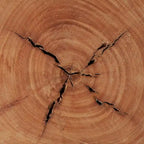 Sgabello Tondo in Legno Naturale Marrone, Seduta Singola, Altezza 38/46 cm