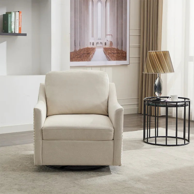 Poltrona girevole accent colore grigio scuro/bianco crema, posto singolo