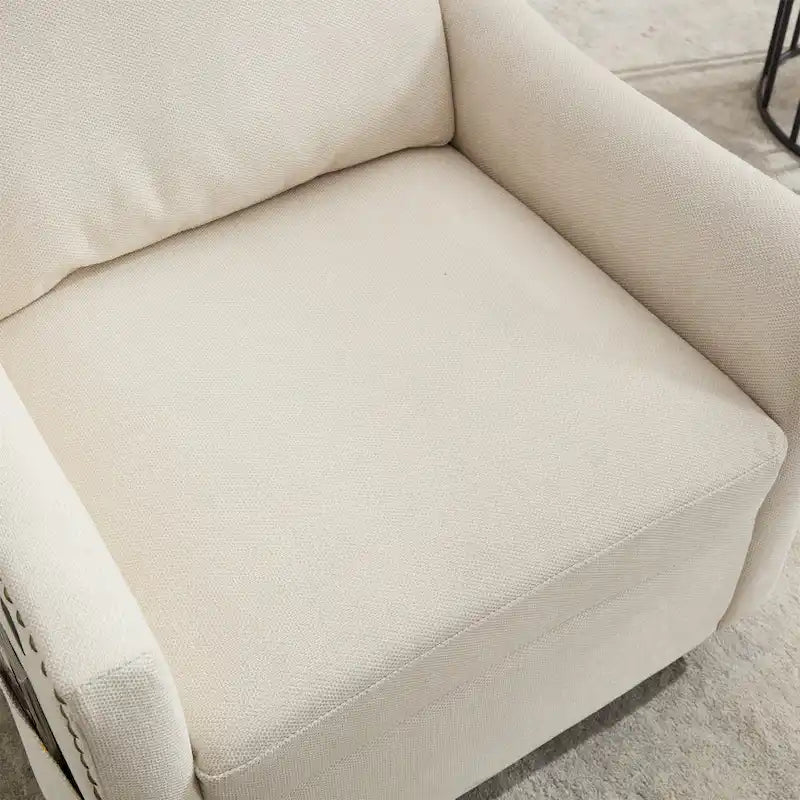 Poltrona girevole accent colore grigio scuro/bianco crema, posto singolo