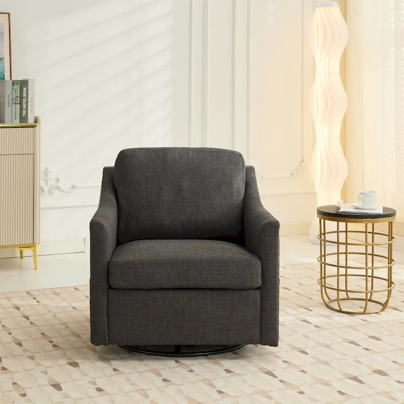 Poltrona girevole accent colore grigio scuro/bianco crema, posto singolo