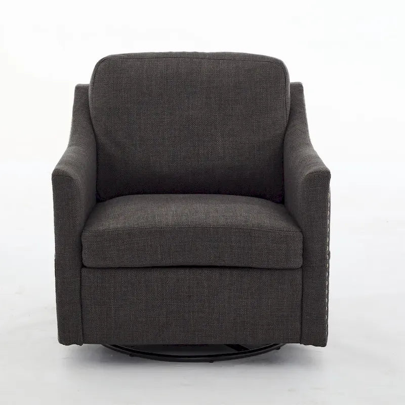 Poltrona girevole accent colore grigio scuro/bianco crema, posto singolo
