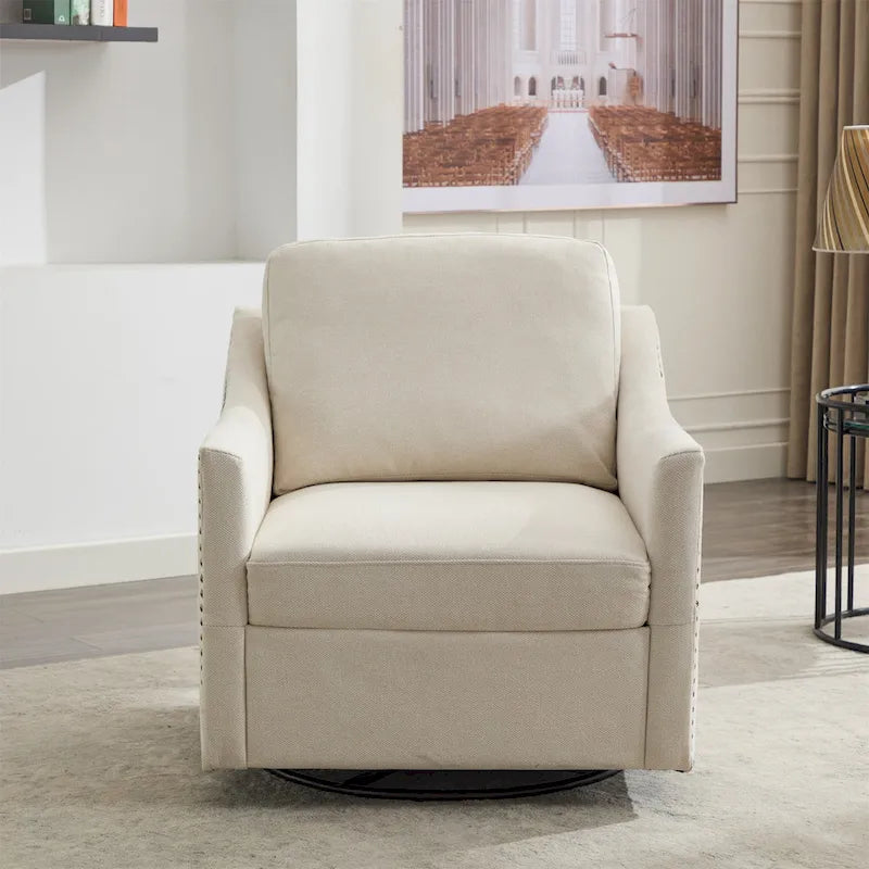 Poltrona girevole accent colore grigio scuro/bianco crema, posto singolo