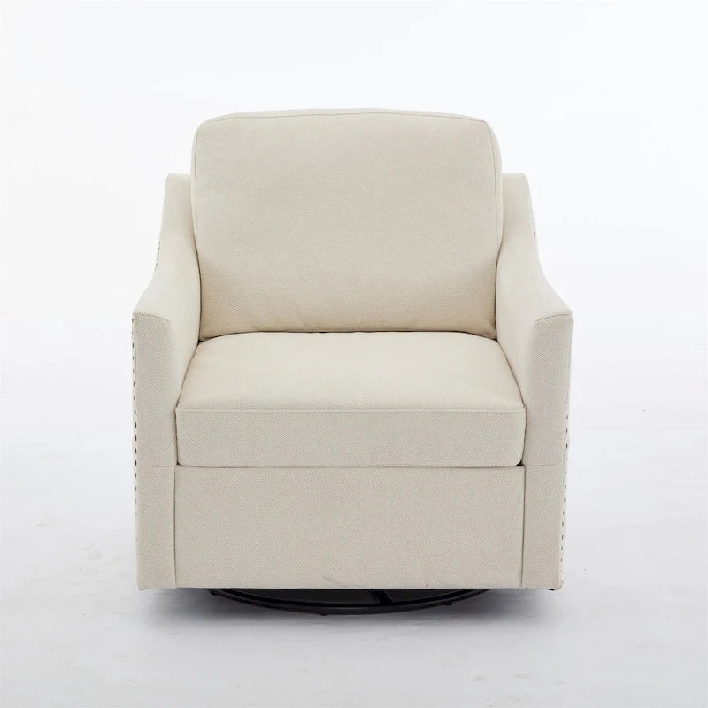 Poltrona girevole accent colore grigio scuro/bianco crema, posto singolo