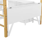 Letto a soppalco grigio/bianco matrimoniale/doppio con armadio contenitore e scrivania pieghevole – Singolo