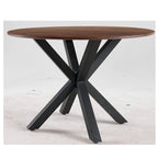 Tavolo da pranzo rotondo con base a piedistallo, in marrone/nero/bianco/marmo bianco, per 4-6 persone, stile metà secolo