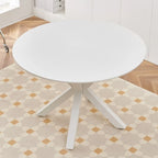Tavolo da pranzo rotondo con base a piedistallo, in marrone/nero/bianco/marmo bianco, per 4-6 persone, stile metà secolo
