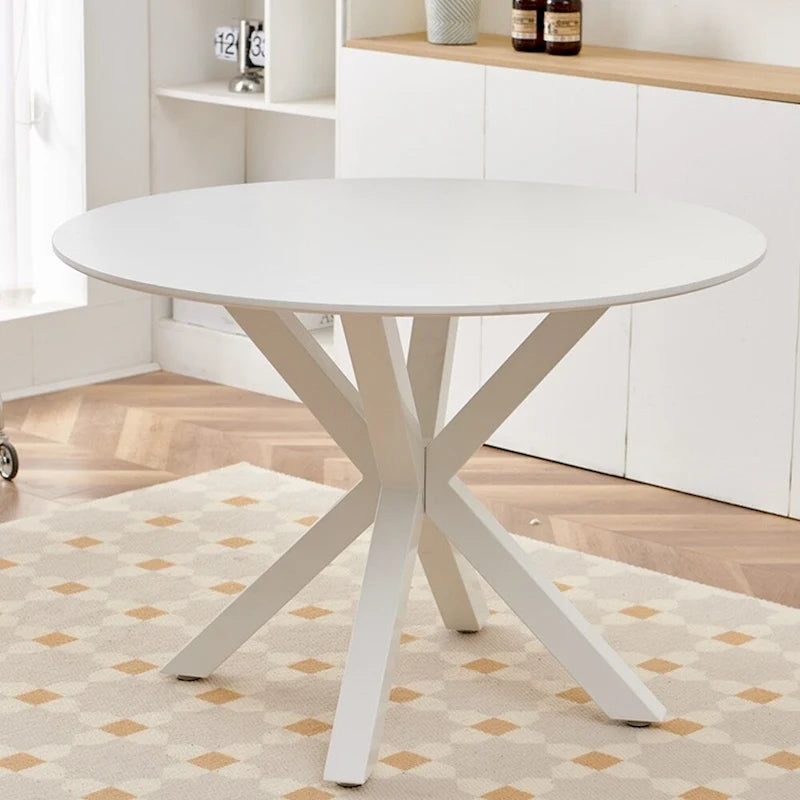 Tavolo da pranzo rotondo con base a piedistallo, in marrone/nero/bianco/marmo bianco, per 4-6 persone, stile metà secolo