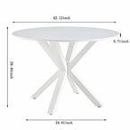 Tavolo da pranzo rotondo con base a piedistallo, in marrone/nero/bianco/marmo bianco, per 4-6 persone, stile metà secolo