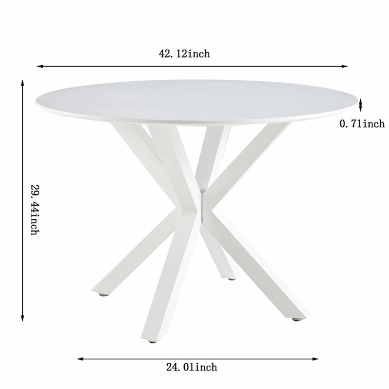 Tavolo da pranzo rotondo con base a piedistallo, in marrone/nero/bianco/marmo bianco, per 4-6 persone, stile metà secolo