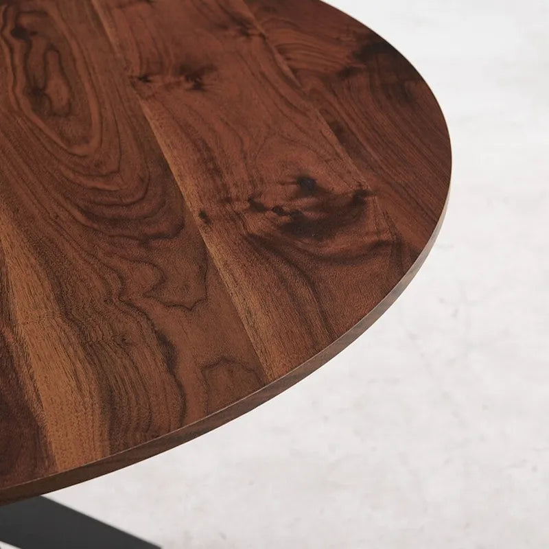Tavolo da pranzo rotondo con base a piedistallo, in marrone/nero/bianco/marmo bianco, per 4-6 persone, stile metà secolo