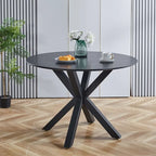 Tavolo da pranzo rotondo con base a piedistallo, in marrone/nero/bianco/marmo bianco, per 4-6 persone, stile metà secolo
