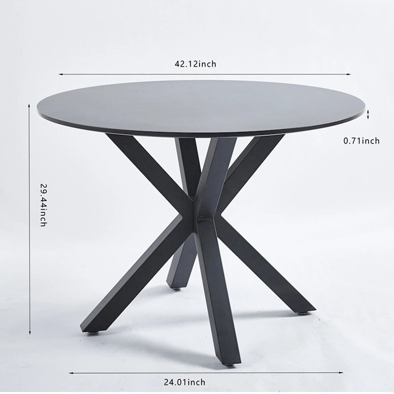 Tavolo da pranzo rotondo con base a piedistallo, in marrone/nero/bianco/marmo bianco, per 4-6 persone, stile metà secolo