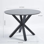 Tavolo da pranzo rotondo con base a piedistallo, in marrone/nero/bianco/marmo bianco, per 4-6 persone, stile metà secolo