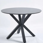 Tavolo da pranzo rotondo con base a piedistallo, in marrone/nero/bianco/marmo bianco, per 4-6 persone, stile metà secolo