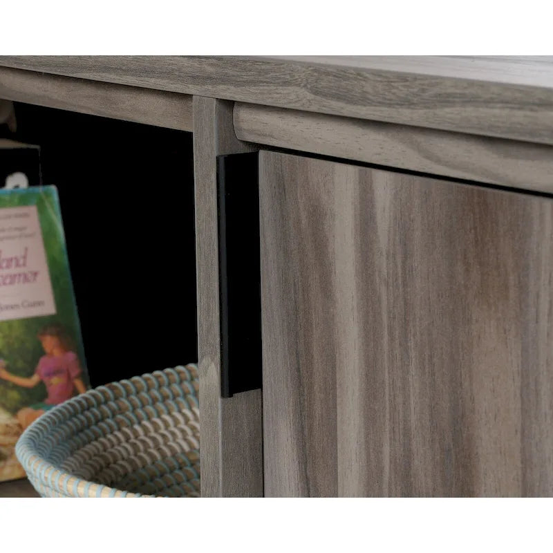 Credenza porta TV a 2 ante con spazio di archiviazione | Jet Acacia / Acero Naturale | Adatta a 1 TV fino a 46"