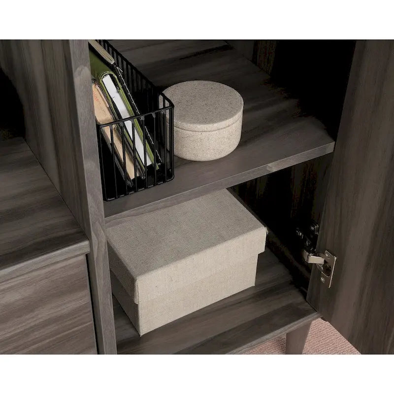 Credenza porta TV a 2 ante con spazio di archiviazione | Jet Acacia / Acero Naturale | Adatta a 1 TV fino a 46"