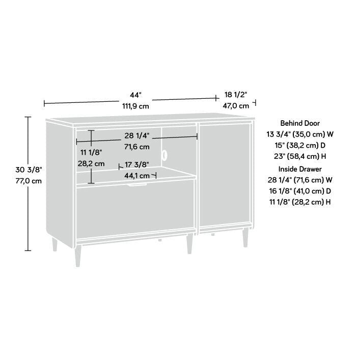 Credenza porta TV a 2 ante con spazio di archiviazione | Jet Acacia / Acero Naturale | Adatta a 1 TV fino a 46"