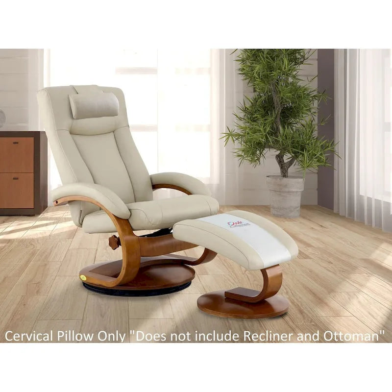 Cuscino cervicale marrone/beige, similpelle, singolo