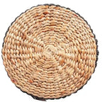 Tavolino/Pouf Accentato con Tamburo Intrecciato Marrone, Posti a Sedere 1 – Alghe Marine e Giacinto d'Acqua
