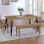 Panca da pranzo in legno Chevron naturale/grigio, 1–2 posti, 112 cm