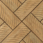 Panca da pranzo in legno Chevron naturale/grigio, 1–2 posti, 112 cm