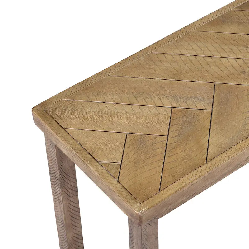 Panca da pranzo in legno Chevron naturale/grigio, 1–2 posti, 112 cm
