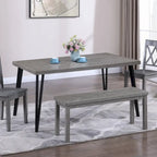 Panca da pranzo in legno Chevron naturale/grigio, 1–2 posti, 112 cm