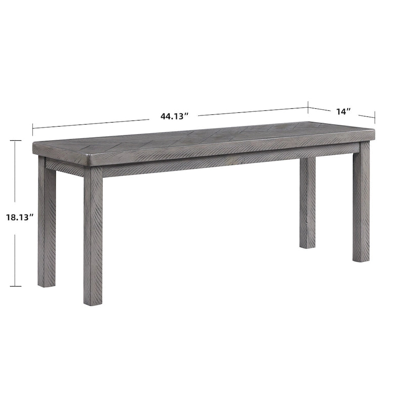 Panca da pranzo in legno Chevron naturale/grigio, 1–2 posti, 112 cm