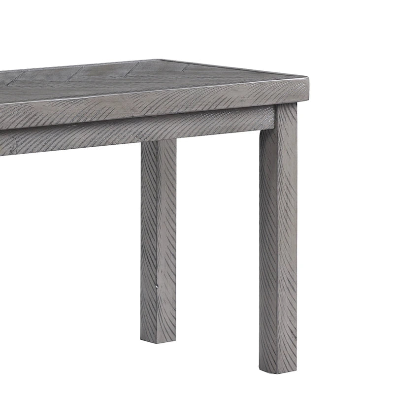 Panca da pranzo in legno Chevron naturale/grigio, 1–2 posti, 112 cm