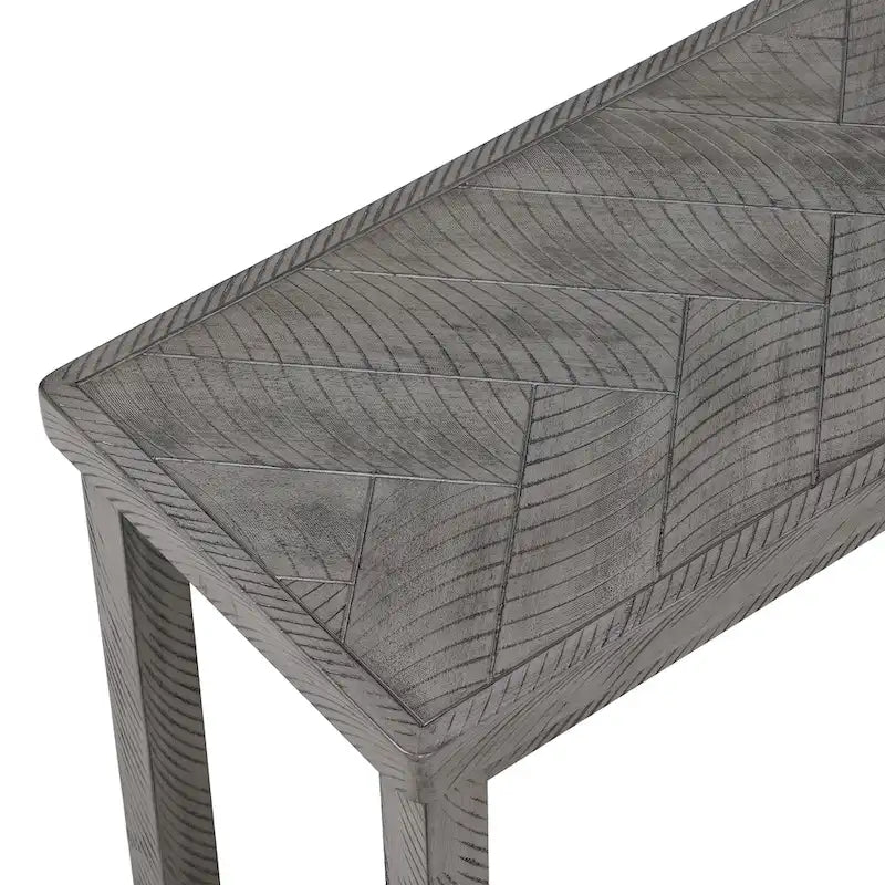Panca da pranzo in legno Chevron naturale/grigio, 1–2 posti, 112 cm