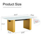 Tavolo con piano in vetro temperato color argento/oro e base a colonna in MDF, 4-6 posti a sedere, stile minimalista