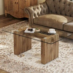 Tavolo con piano in vetro temperato color argento/oro e base a colonna in MDF, 4-6 posti a sedere, stile minimalista