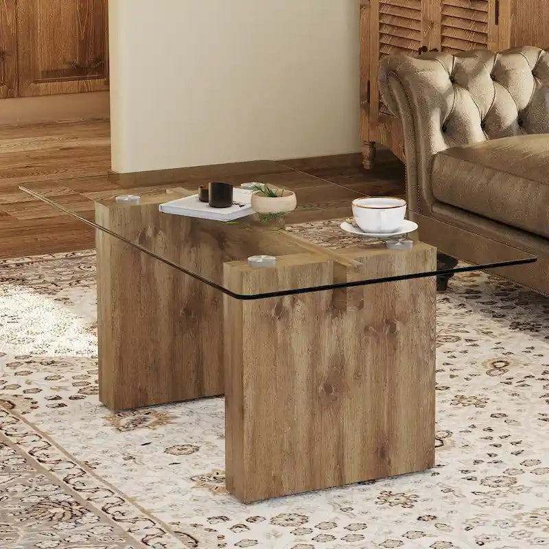 Tavolo con piano in vetro temperato color argento/oro e base a colonna in MDF, 4-6 posti a sedere, stile minimalista