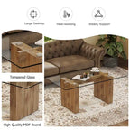 Tavolo con piano in vetro temperato color argento/oro e base a colonna in MDF, 4-6 posti a sedere, stile minimalista