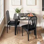 Set tavolo da pranzo in vetro temperato nero – 2 o 4 posti